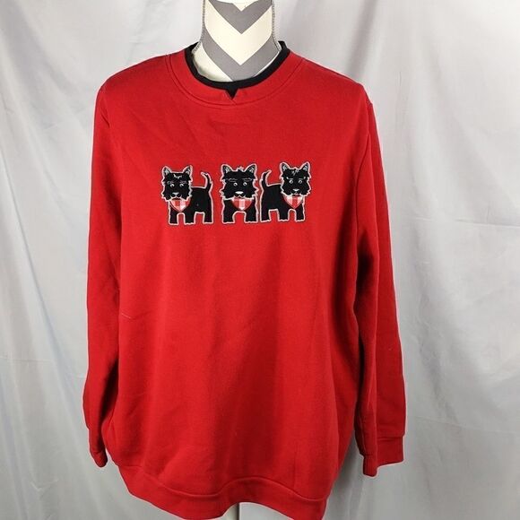 Bon Worth Red "Scotty" Embroidered Sweatshirt - Picture 7 of 7